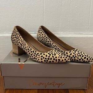 Cheetah print block heel